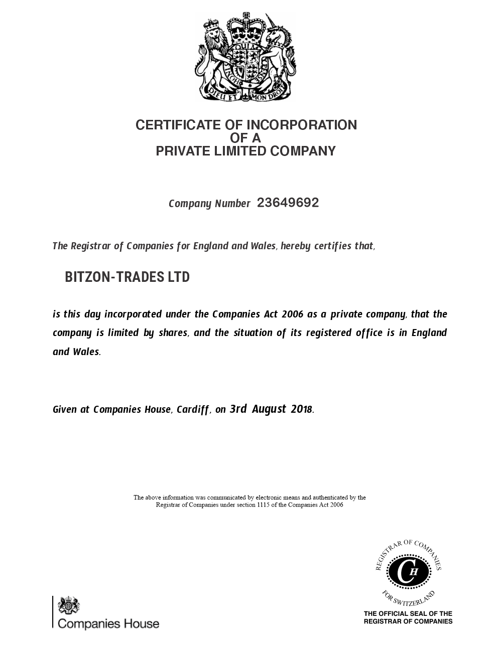 Certificate